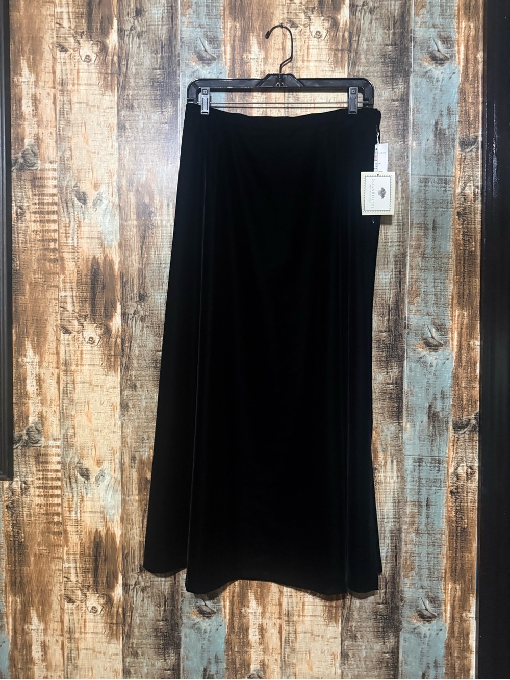 Susan Bristol Black Velvet Maxi Skirt